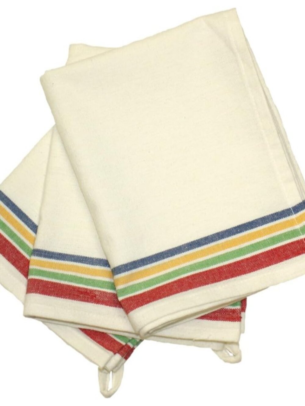 18-Inch by 28-Inch Package of 3 Vintage Dish Towels,Cotton, Multi Striped, Multi